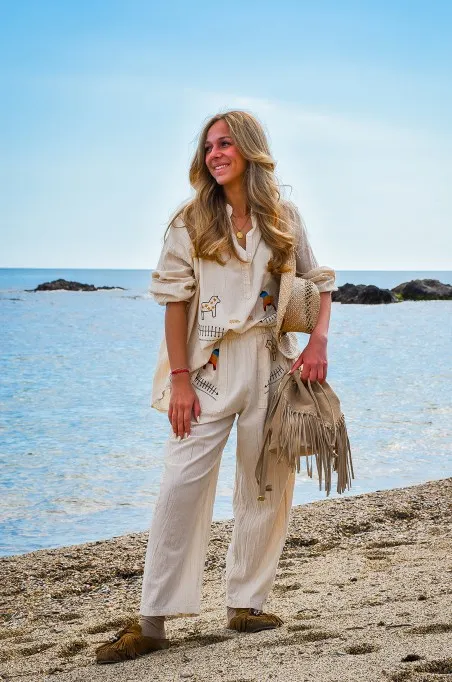 johanna toutoun LICRON CREME BLOUSE
