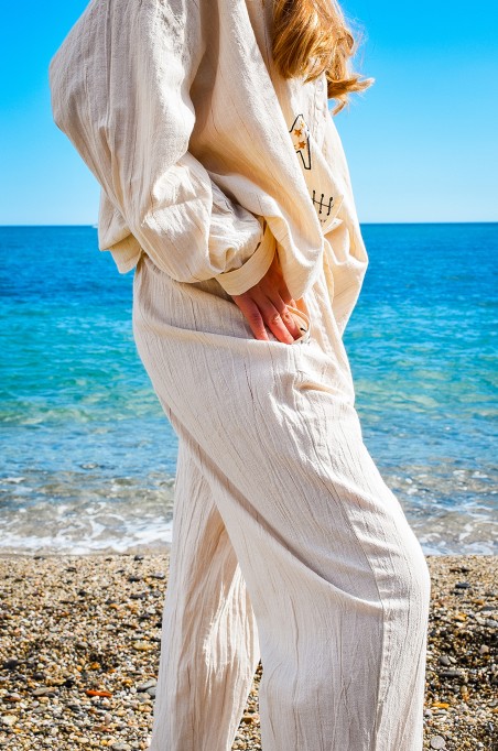 johanna toutoun LICORN CREME PANTALON FEMME