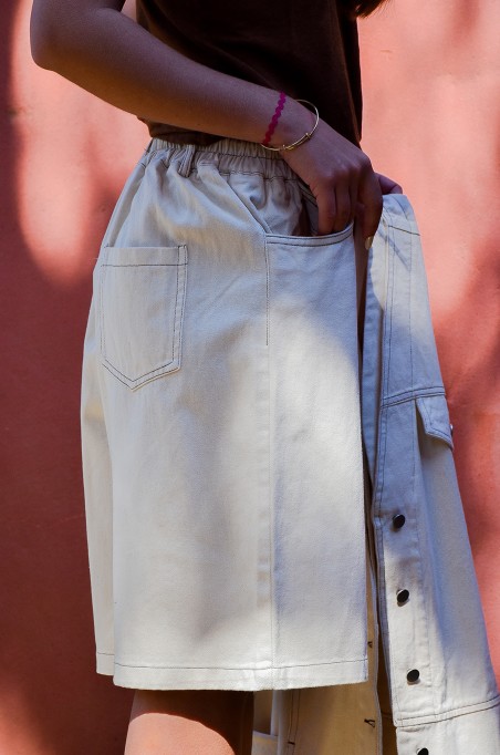 FUTUR FASHION  ECRU BERMUDAS FEMME