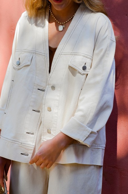 FUTUR FASHION VESTE ECRU VESTES JEANS FEMME