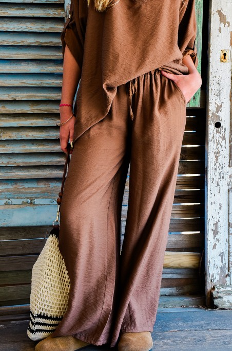 YASMIN CLOSET UNI CHOCO PANTALON FEMME