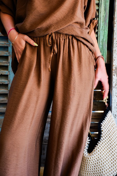 YASMIN CLOSET UNI CHOCO PANTALON FEMME