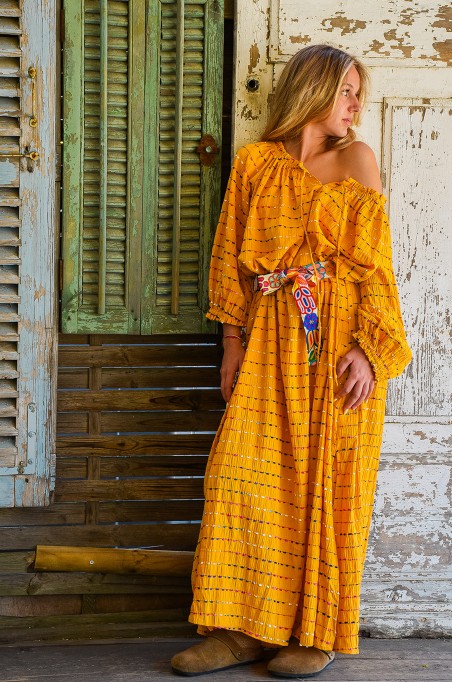 MODAS Y CREATIONES ANGELINA SL CEINTU JAUNE ROBES FEMME