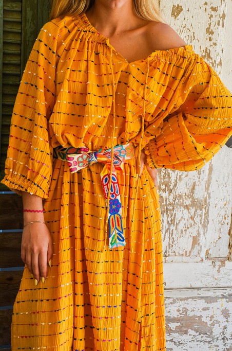 MODAS Y CREATIONES ANGELINA SL CEINTU JAUNE ROBES FEMME