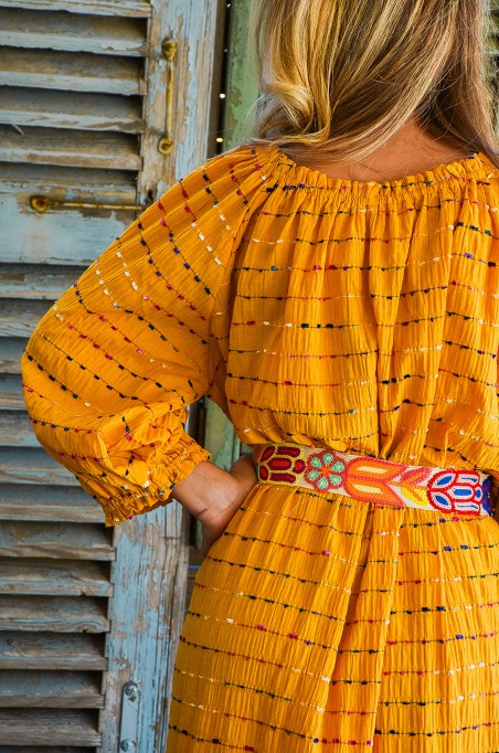 MODAS Y CREATIONES ANGELINA SL CEINTU JAUNE ROBES FEMME