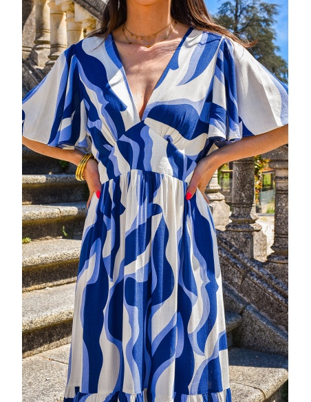il in april 1986 sas idk IMPRI BLEU ROBES FEMME