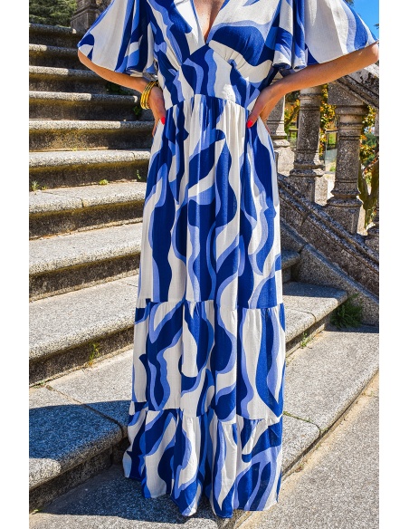 il in april 1986 sas idk IMPRI BLEU ROBES FEMME
