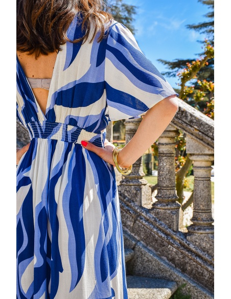 il in april 1986 sas idk IMPRI BLEU ROBES FEMME