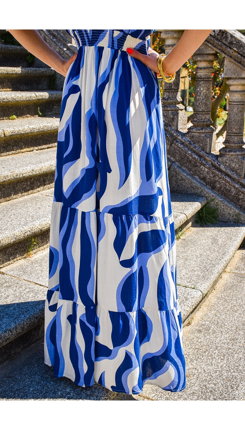 il in april 1986 sas idk IMPRI BLEU ROBES FEMME