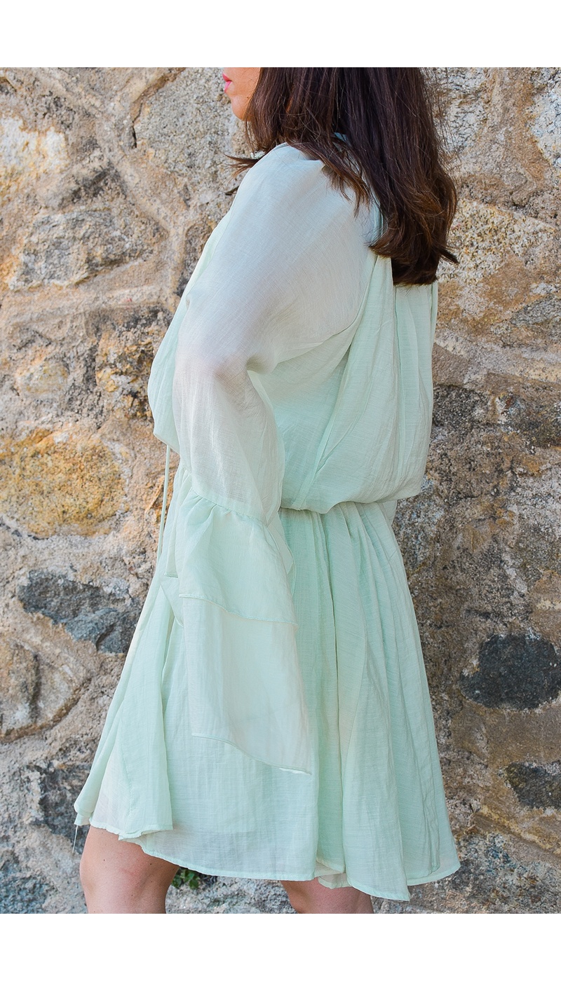 elenza VOLANT VERT ROBES FEMME
