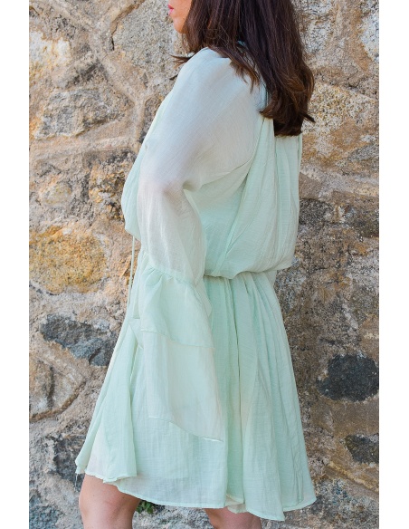 elenza VOLANT VERT ROBES FEMME