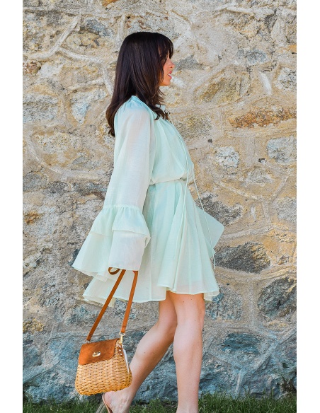 Robe Volants Verte MARGOT