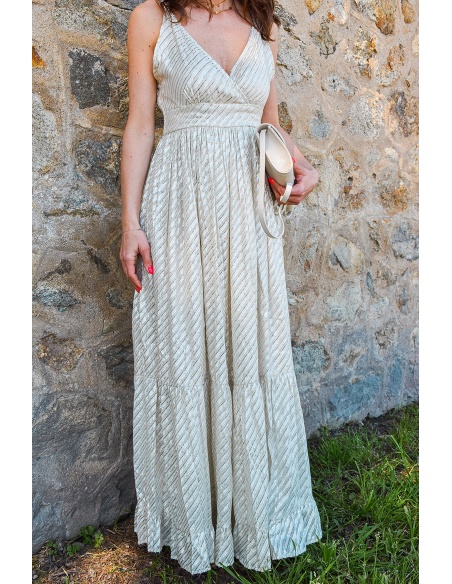 Robe Rayée Argent ANNE