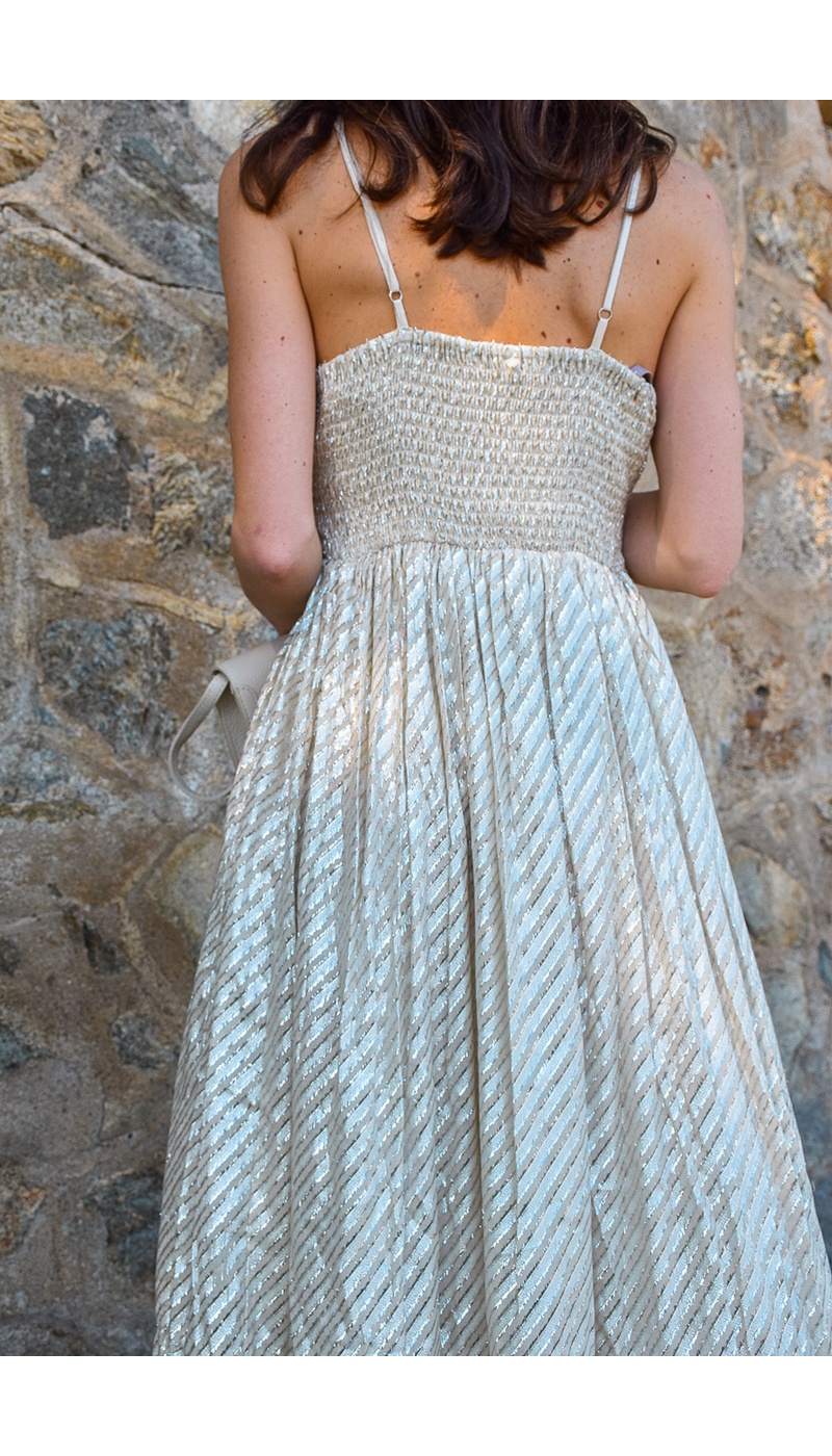 Robe Rayée Argent ANNE