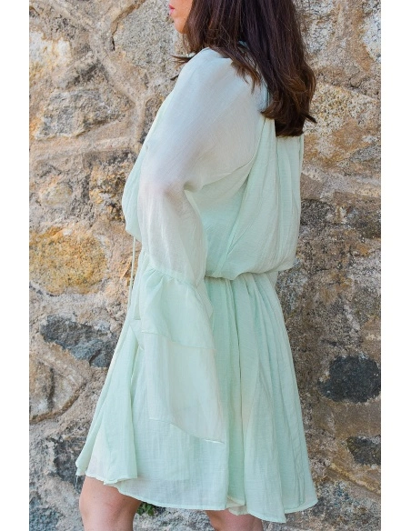 elenza VOLANT VERT ROBES FEMME