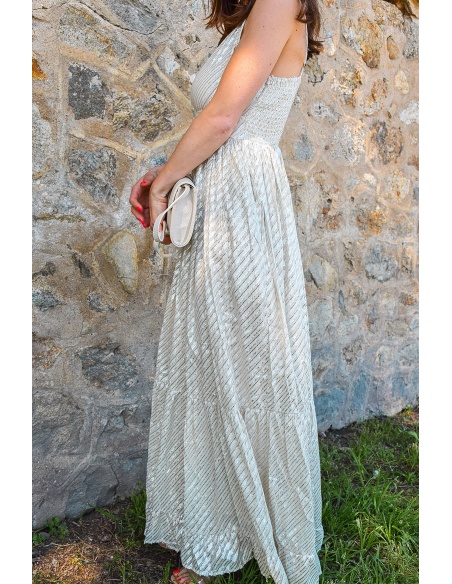 Robe Rayée Argent ANNE