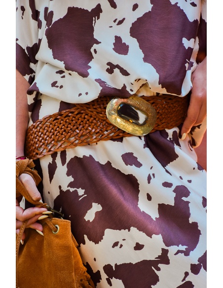 Ceinture Tressée Camel ELOISE