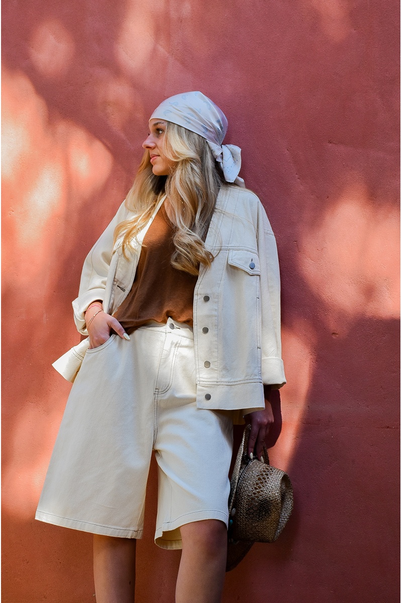 FUTUR FASHION  ECRU BERMUDAS FEMME