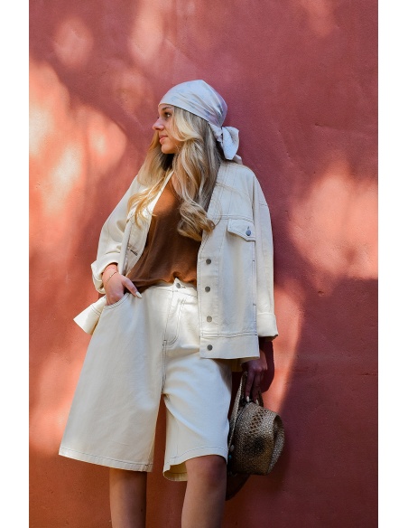 FUTUR FASHION  ECRU BERMUDAS FEMME