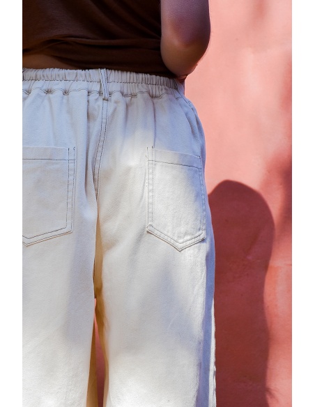 FUTUR FASHION  ECRU BERMUDAS FEMME