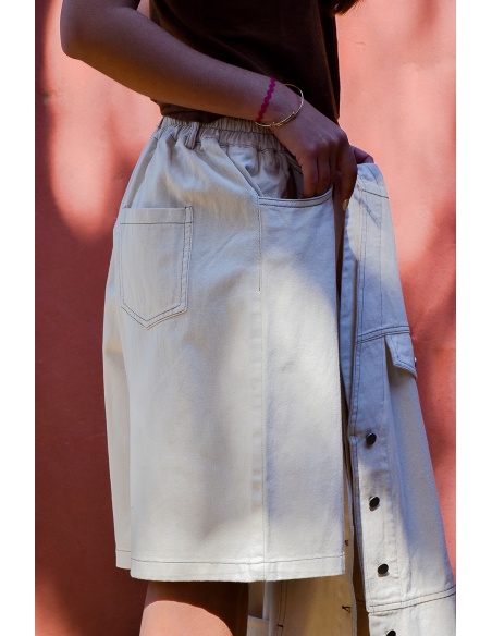 FUTUR FASHION  ECRU BERMUDAS FEMME