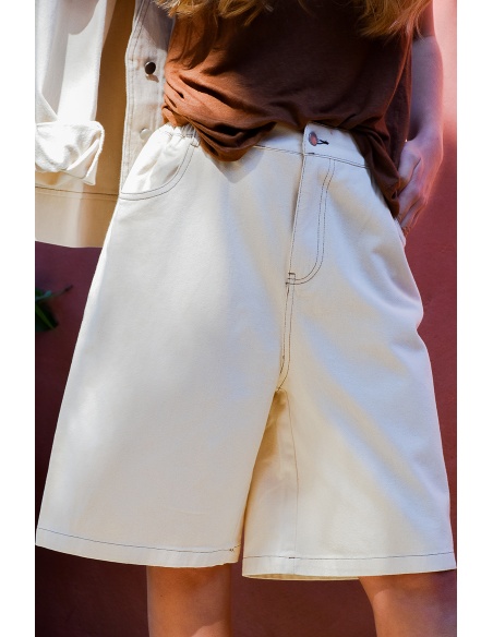 FUTUR FASHION  ECRU BERMUDAS FEMME