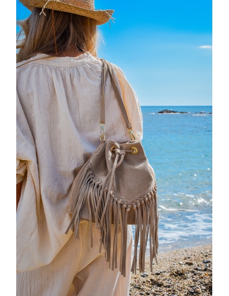 evelyn ashley FRANGE MASTIC SACS CUIR
