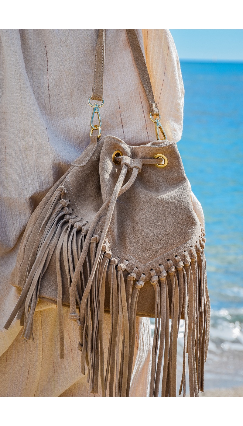 evelyn ashley FRANGE MASTIC SACS CUIR