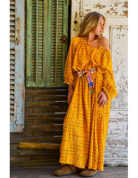 MODAS Y CREATIONES ANGELINA SL CEINTU JAUNE ROBES FEMME