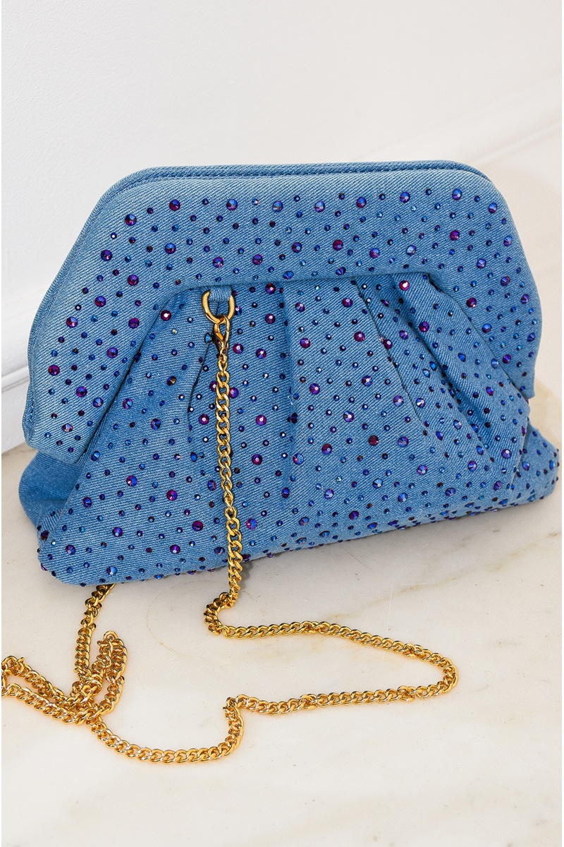 Pochette Strass Denim ARIEL