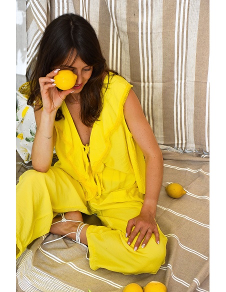 johanna toutoun POCHE JAUNE PANTALON FEMME