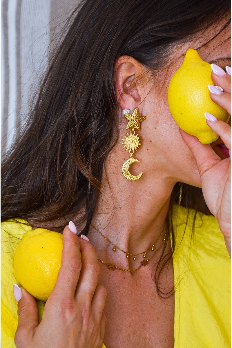 sarl manao bijoux ETOILE DORE BOUCLES D'OREILLES