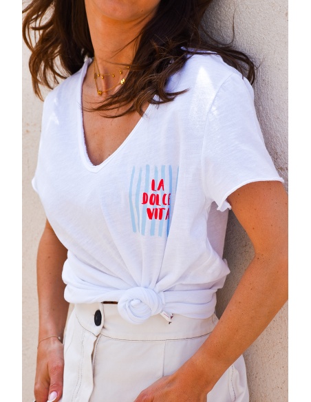COCCO CIEL BLANC T-SHIRT MC FEMME