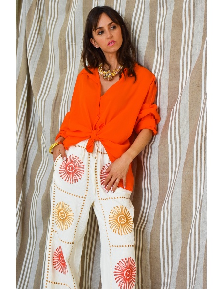 lumine paris BRODE ECRU PANTALON FEMME