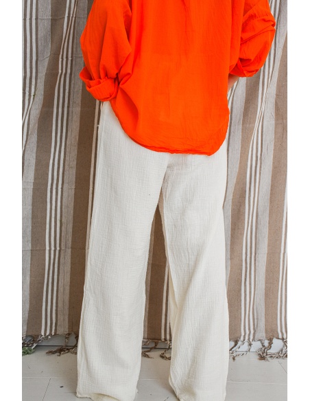 lumine paris BRODE ECRU PANTALON FEMME