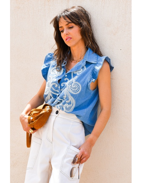 Chemise Brodée Denim LUCIE