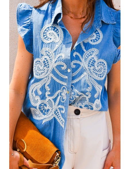 Chemise Brodée Denim LUCIE