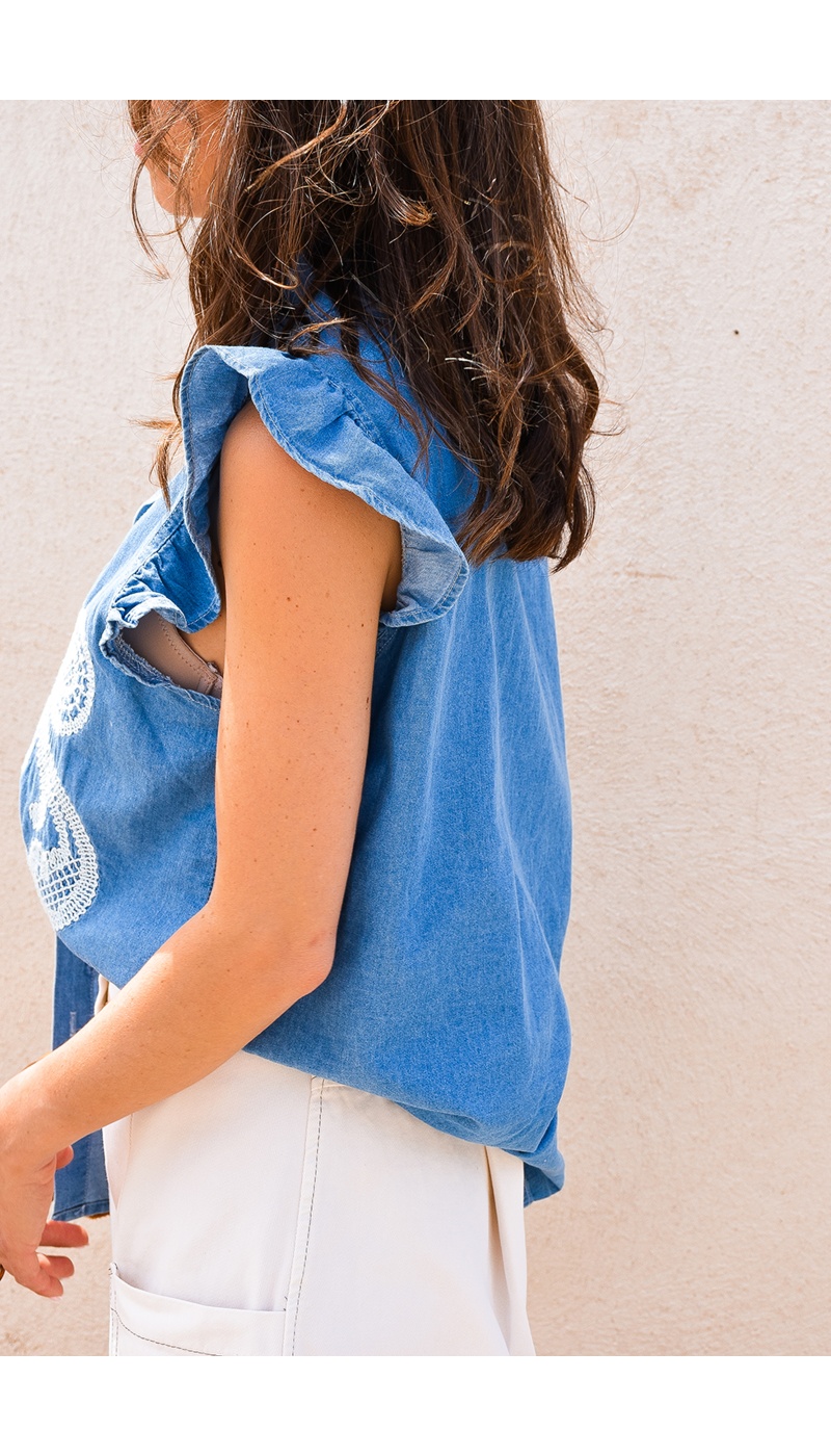 Chemise Brodée Denim LUCIE