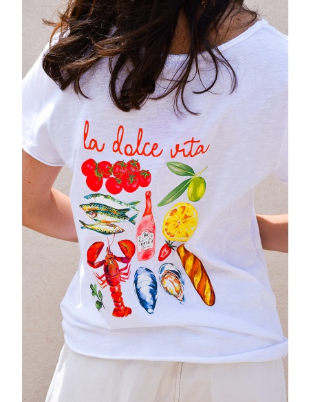 Tee Shirt Imprimé Blanc DOLCE