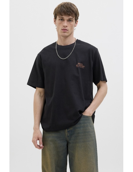 JACKandJONES COTTON BLACK T-SHIRTS MC
