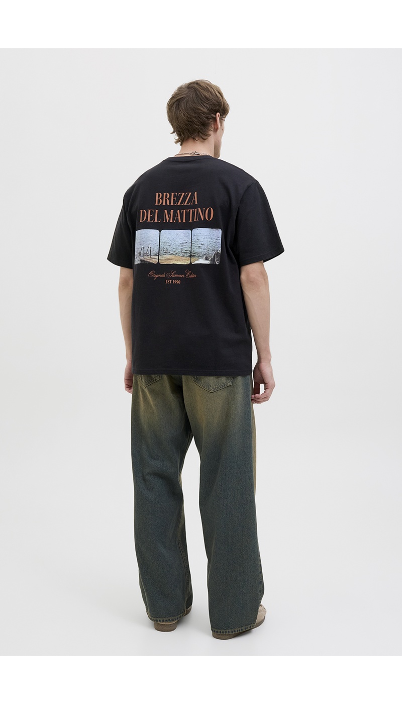 JACKandJONES COTTON BLACK T-SHIRTS MC