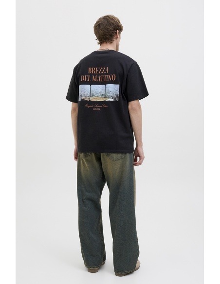 JACKandJONES COTTON BLACK T-SHIRTS MC