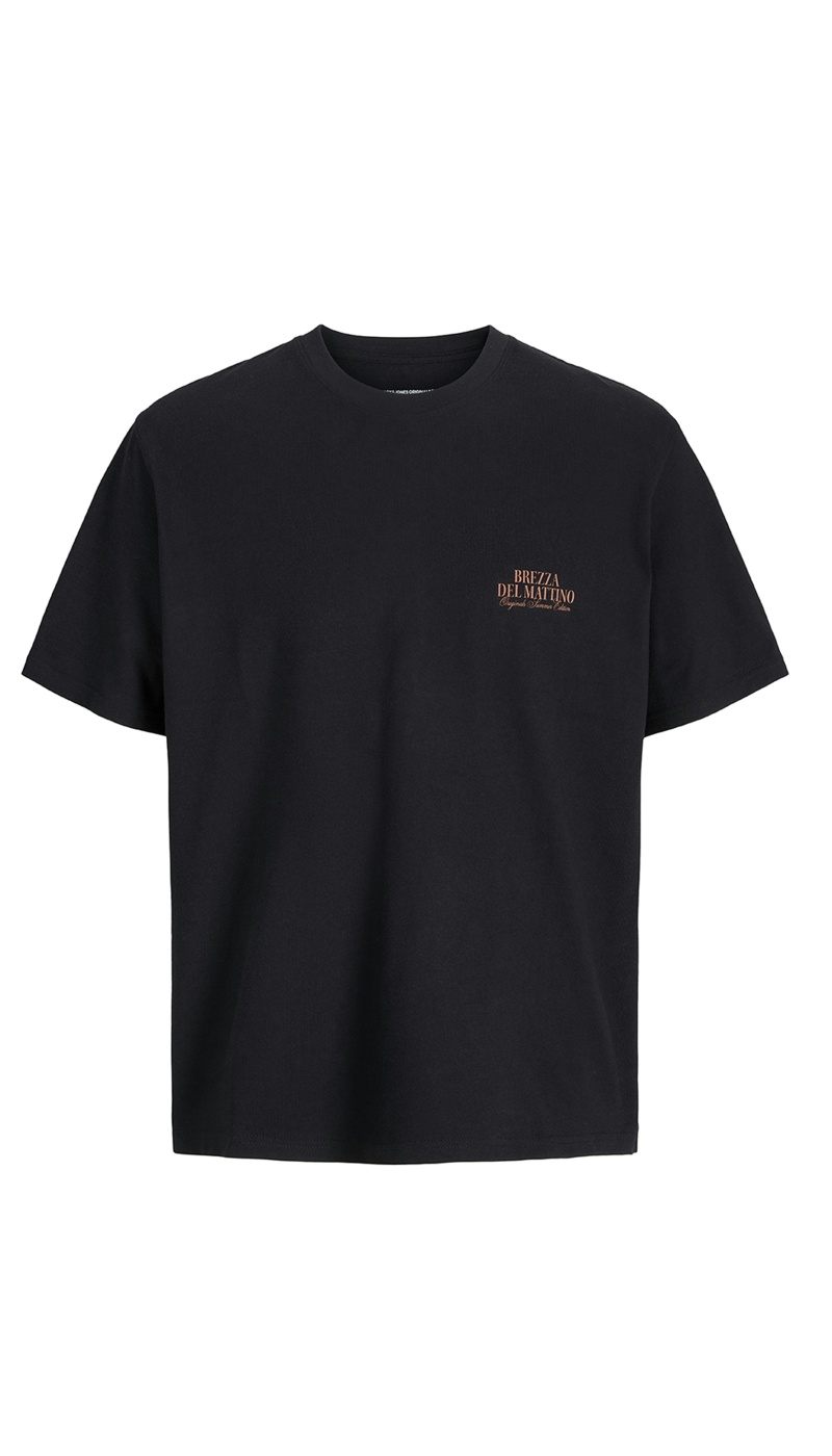 JACKandJONES COTTON BLACK T-SHIRTS MC
