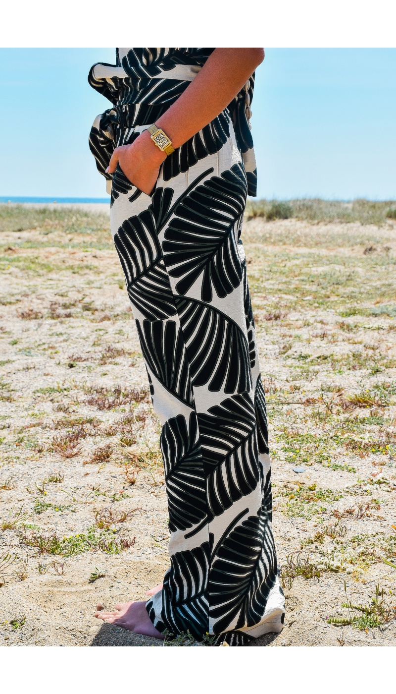 Pantalon Imprimé Crème ISAB