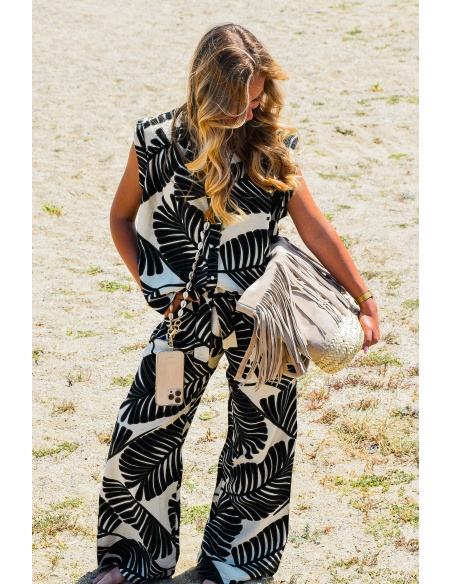 Pantalon Imprimé Crème ISAB