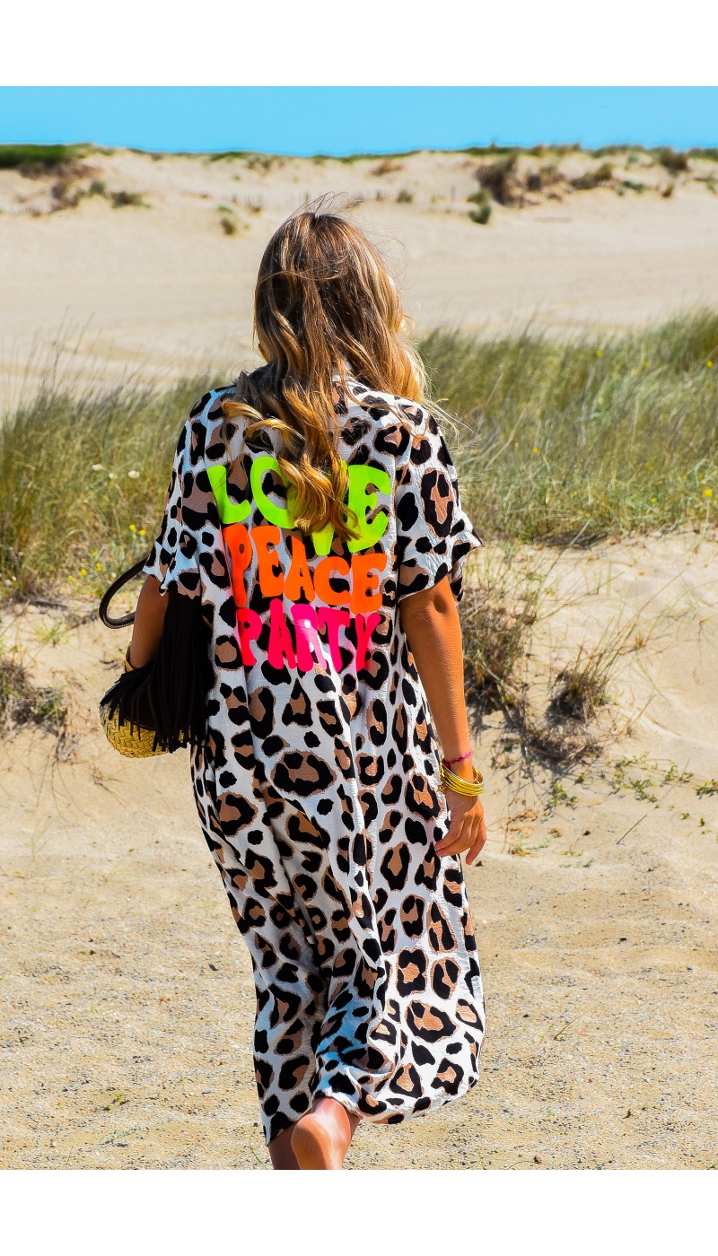 april vintage LEOPAR BLANC ROBES FEMME
