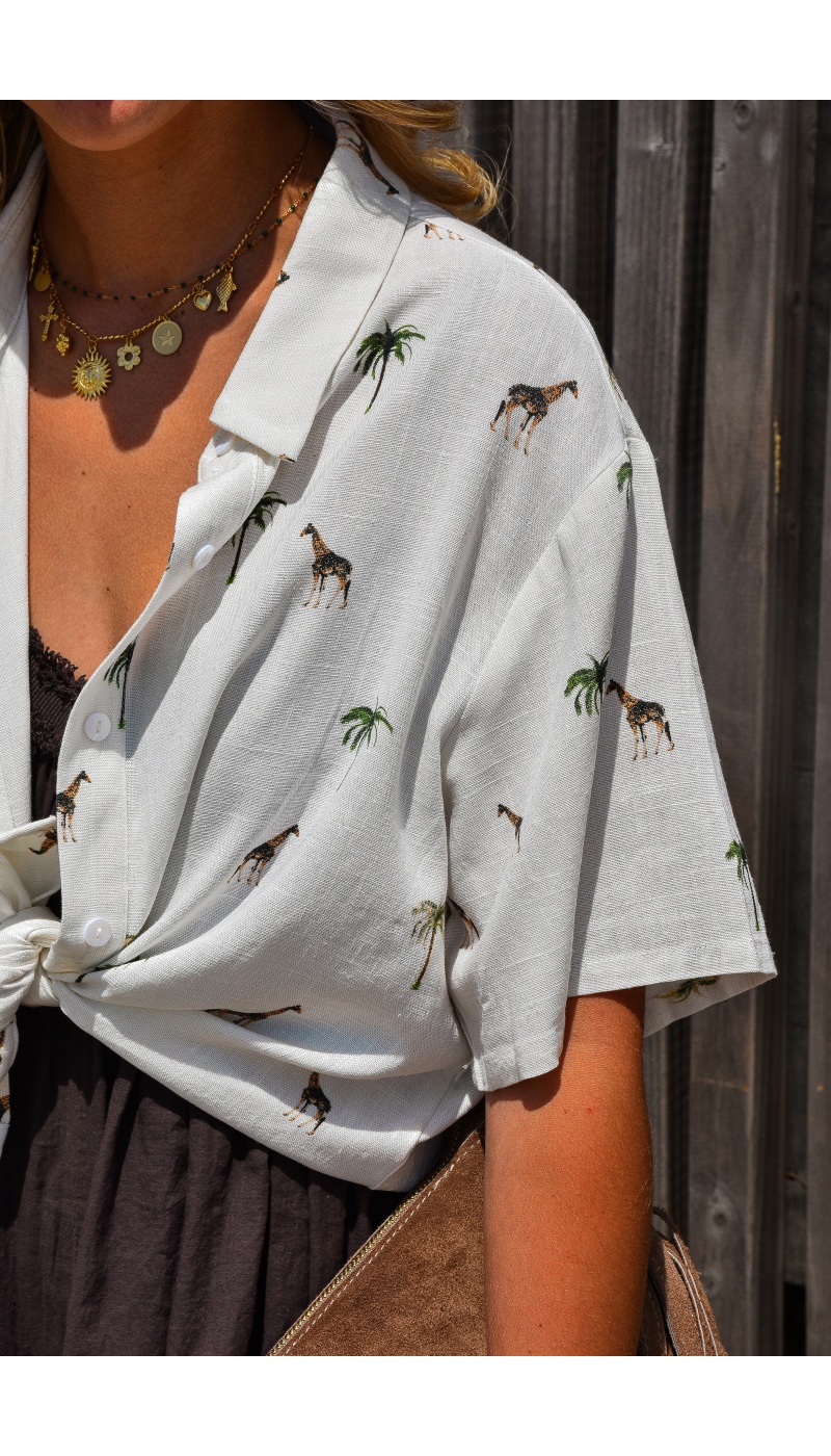 ikoone and blanka GIRAFE BLANC CHEMISIER