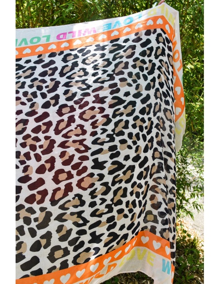 Foulard Léopard Orange SIENNA