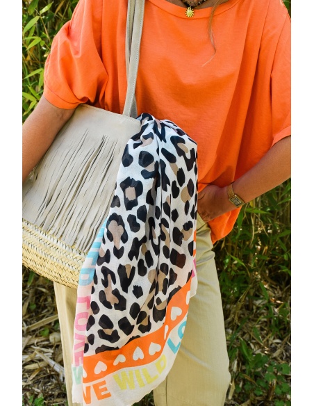 Foulard Léopard Orange SIENNA