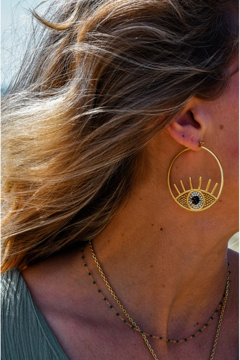 mila and stories OEIL DORE BOUCLES D'OREILLES 2